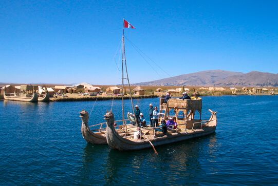 Catamaran on lake titicaca