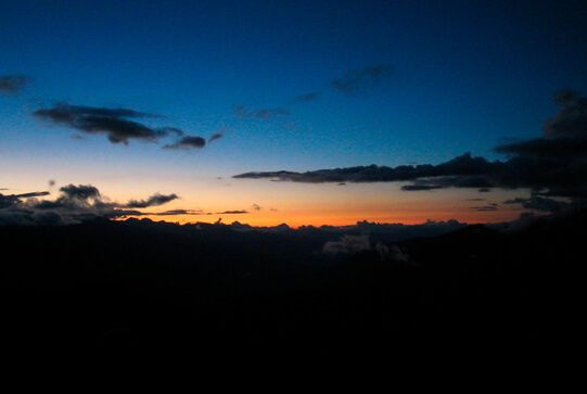 Inca trail hike to Machu Picchu sunseting view