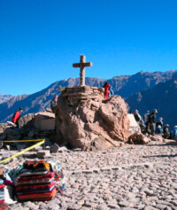 Condor cross in the Colca canyon